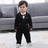 

Baby Boy Tuxedo Gentleman Onesie Romper Jumpsuit Formal Wear Boys Wedding Suits 3-18 M Y10703