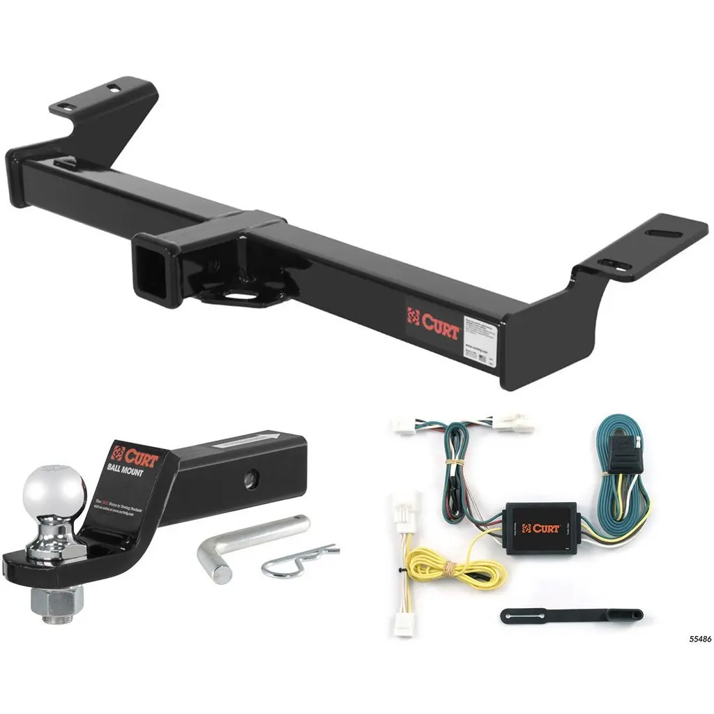 CURT Class 3 Trailer Hitch Tow Package with 2" Ball for 1996-2000 Toyota RAV4
