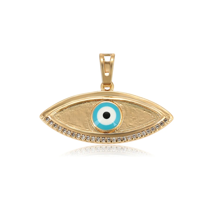 

P06 xuping long Oval pendant 18k gold blue eye shape prix colgante de oro para mujer necklace women jewelry