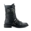 Wholesale Ladies Leather Motorcycle Buckle Knight Short Mid-Calf Ankle Boots For Women