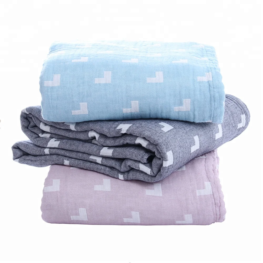 

wholesale custom king size 100% cotton gauze outdoor quilt blankets