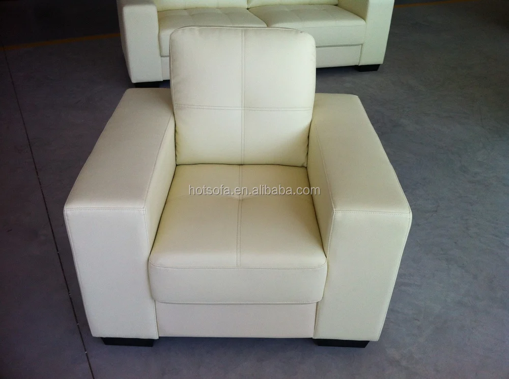 F601 Single Sofa Chair With Wide Armrest White Leather F601 Single Sofa Chair With Wide Armrest White Leather Comfortable