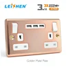 Floor mounted sockets Double usb uk wall socket 2 way BS standard