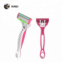 

KL-R549L pink private label razor blades pivoting hand for lady 5 disposable razor