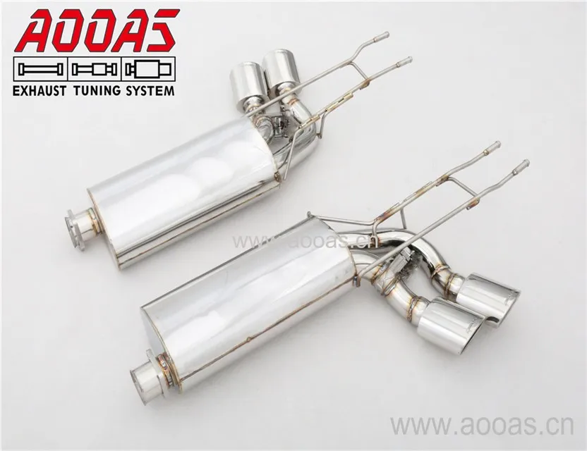 Exhaust System Variable Valves Muffler System With Quad Tips For