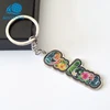 Metal wholesale cheap flower custom letter printing epoxy alphabet keychain keyring with your logo