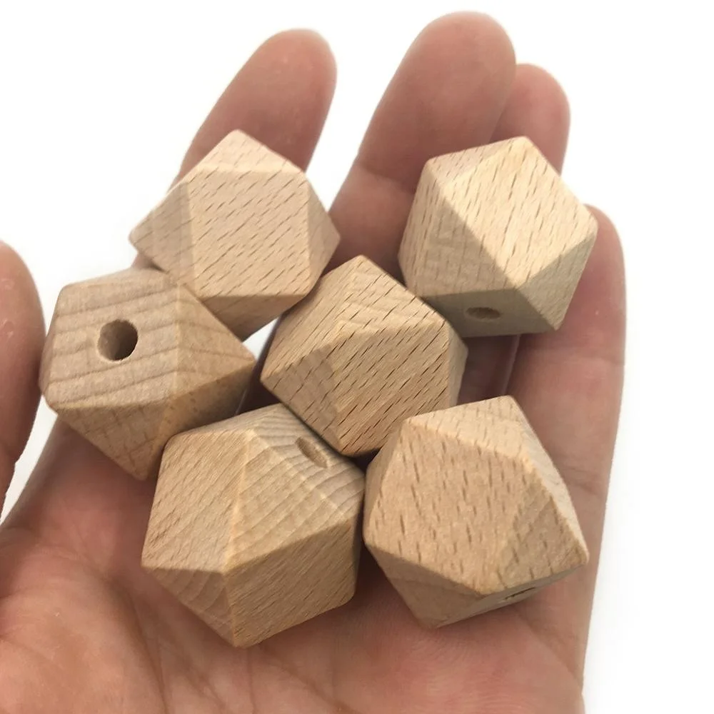 

Organic Beech Wood 20mm Hexagon Beads Geometric Teething Beads