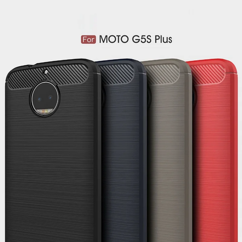 Carbon Fiber Tpu case For Moto G5S Plus soft cover