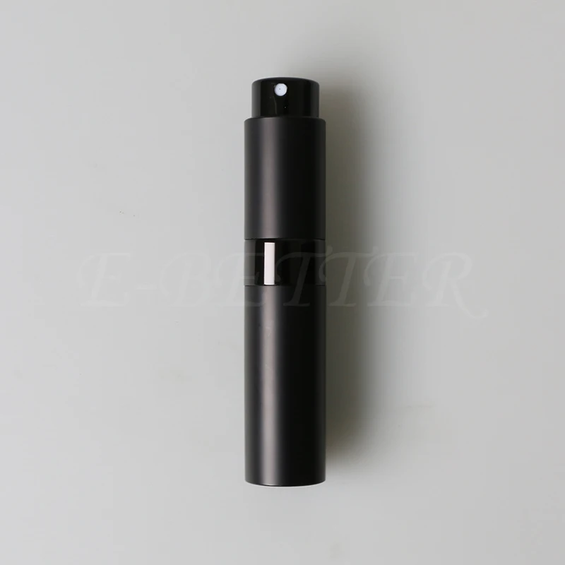 
Luxury metal perfume atomizer 8ml 10ml matte black mini perfume spray bottle 