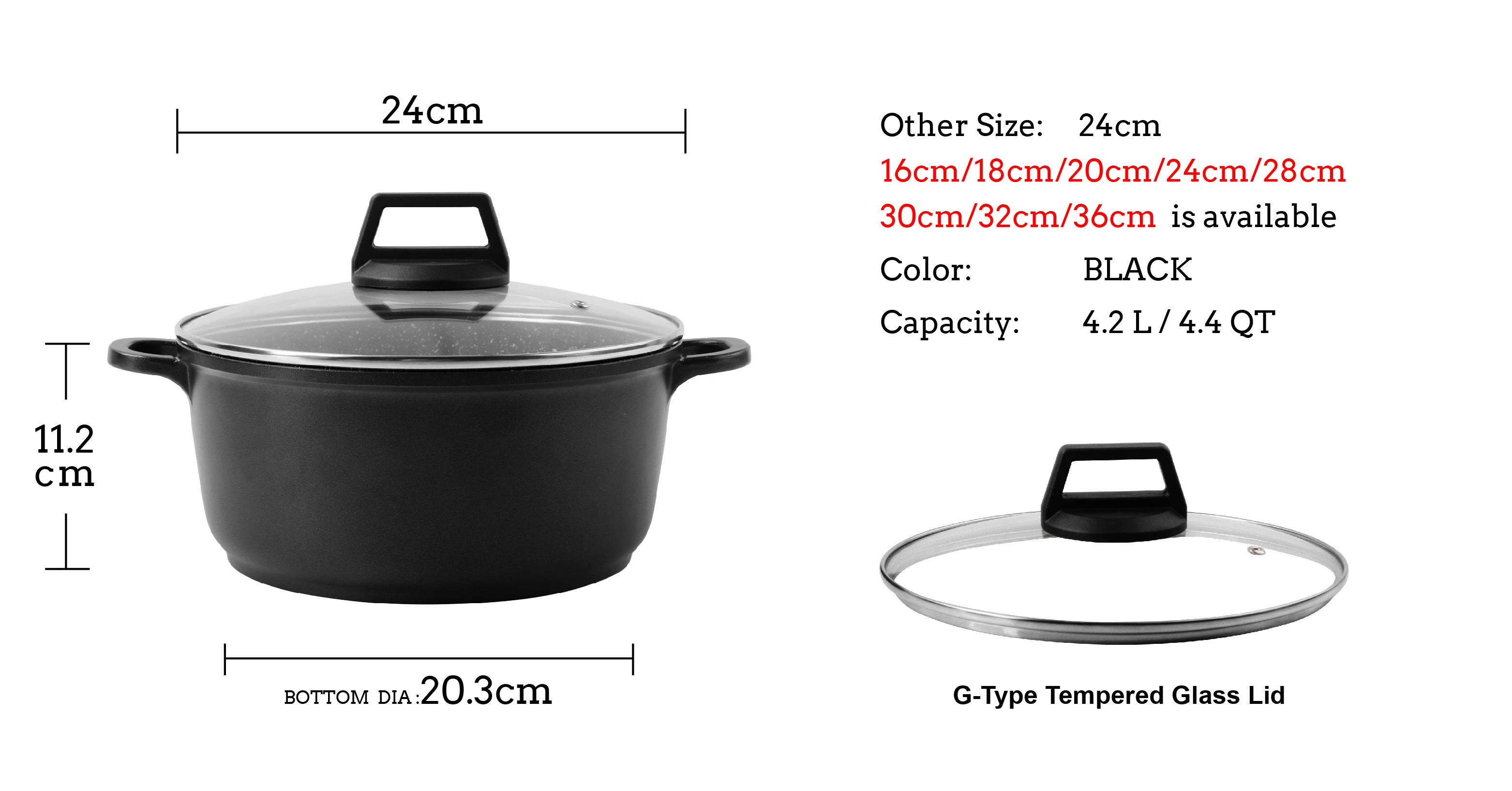 Cast Aluminum Luxury Cooking Pots Induction Nonstick Stock Pot