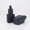 15ml square matte black rectangle glass bottle with dropper for oil