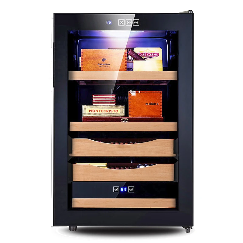 

Lebanon Bulk Sale Cedar Wood Shelves Automatic Thermoelectric Electronic Cigar Humidor, Black