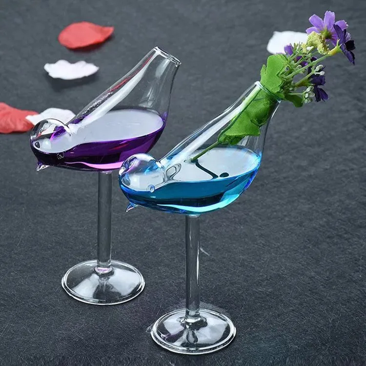

200ml 7oz creative wine set bird shape glass goblet, cocktail glass, Transparent