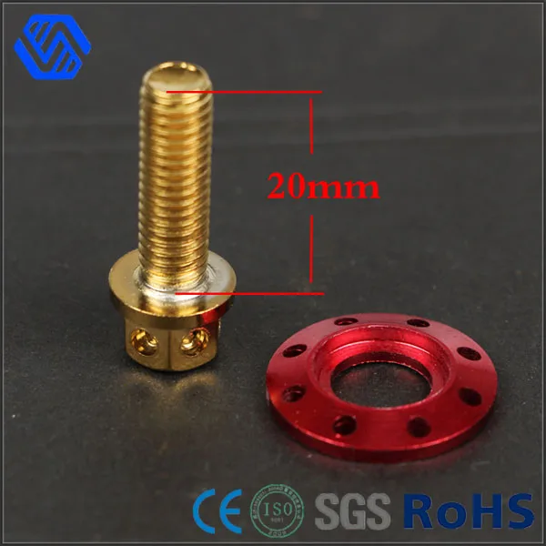 Wheel Hex Flange Allen titanium bolt with colored washer