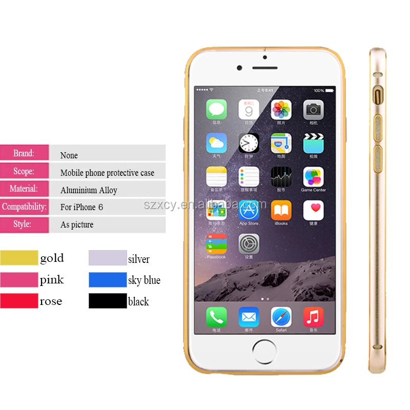 

Ultra-thin aluminum metal bumper case for iphone 6 case, N/a