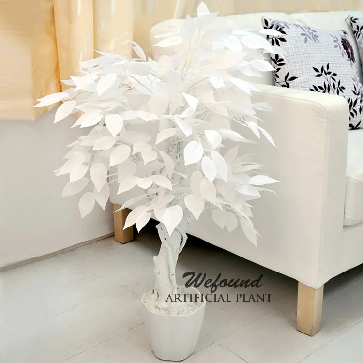 Wefound Mf1502 Artificial White Mini Ficus Tree Indoor Ficus Tree