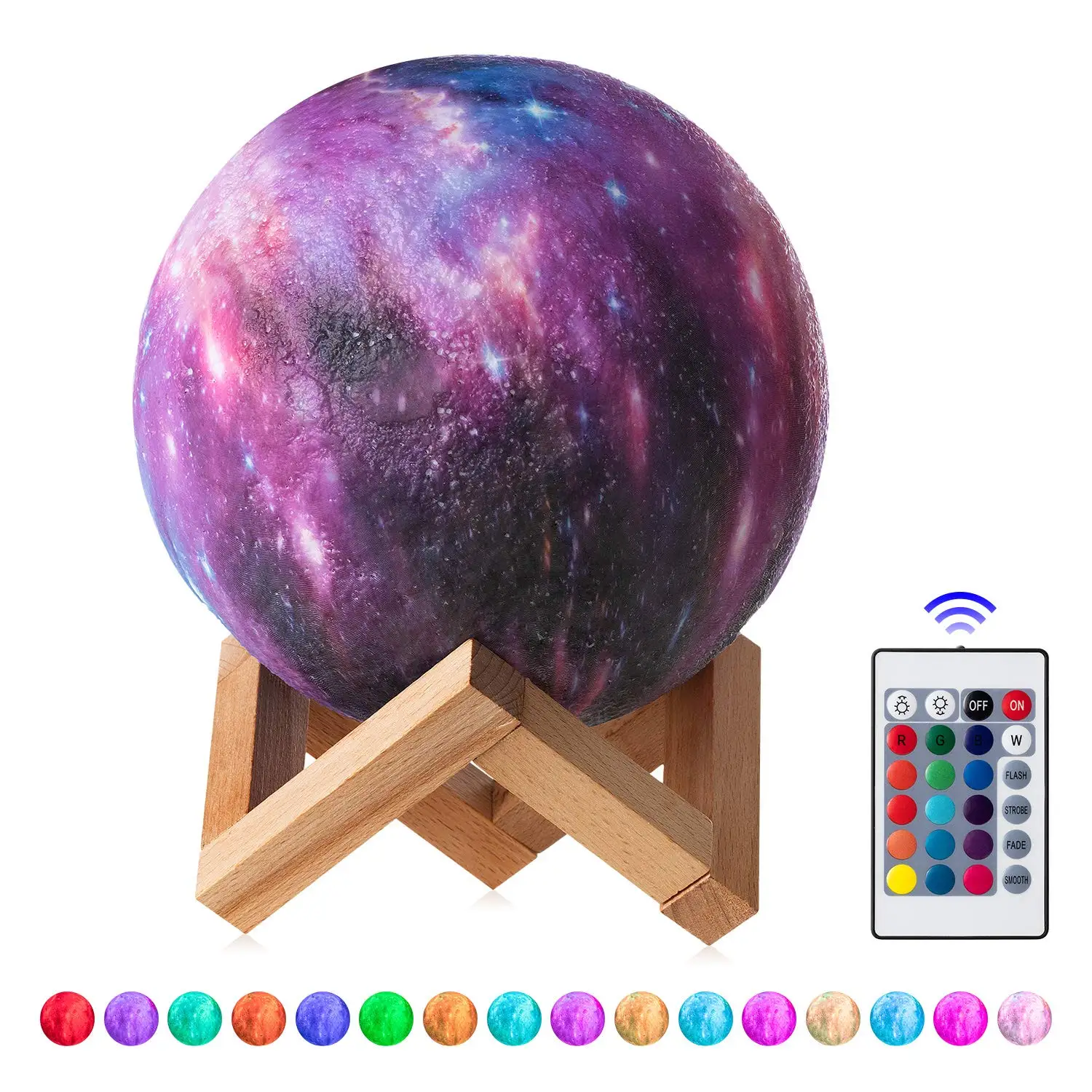 16 Colors 3D Moon Light Children's Night Light USB Rechargeable Touch Switch Christmas Decoration Bedside Lamp LED space Lamp