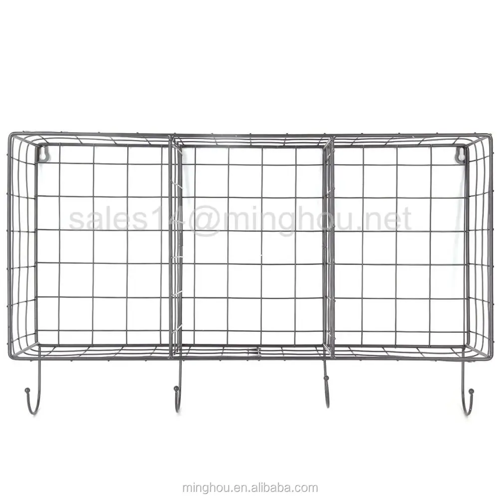 Estantería De Montaje En Pared Con Ganchos,Estante De Cesta De