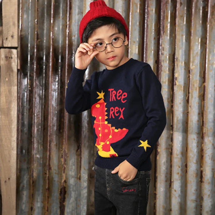 

New Fashion Baby Boy Dinosaor Cartoon Sweater Designs, Red;green;navy
