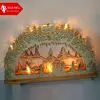 manufacture custom wooden crfats with resin nativity set,christmas light