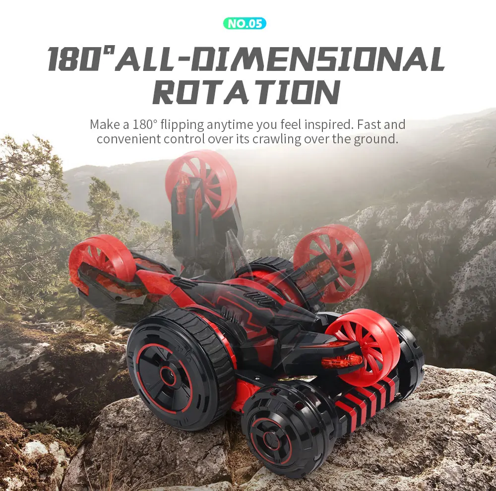 2019 New Arrival Stunt Car JJRC Q49 5-Wheel System One-button Deformation 360 Degree Rotation 2.4G RC Car for Christmas Gift