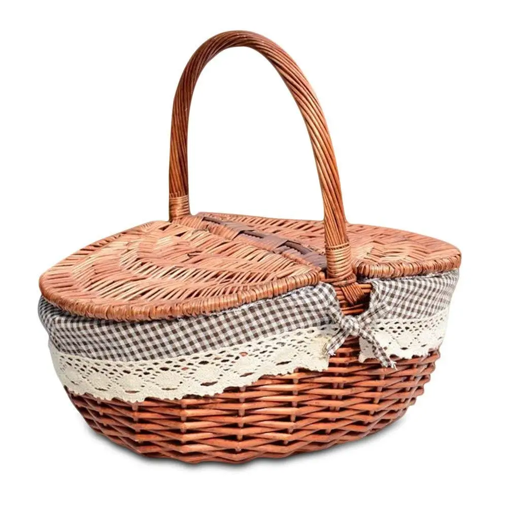 lined basket with lid
