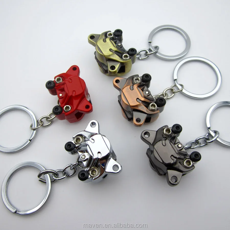 

Auto Parts Model Racing Car Brake Disc Caliper Keychain Key chain Ring Keyfob keyring, Red/ black/ silver/ matt silver/ copper/ bronze