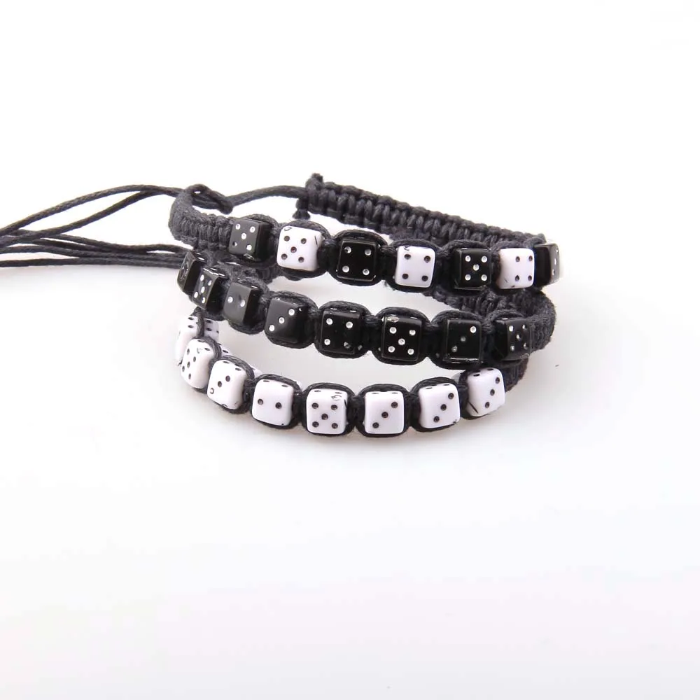 

Wholesale gift bracelet delicate dice bracelet polyester rope hand-woven bracelet, As show (customize colors are available)