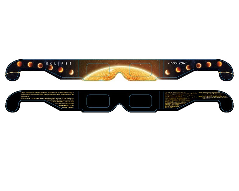 

Customized Logo Printing Free Design CE Standard White Cardboard Paper Eclipse Glasses Frame Lens
