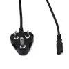 SANS 164-3 standard South Africa and India plug to IEC C7 power cord with H03VVH2-F 0.75mm wire black power cord 6 feet long
