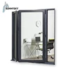 Customized size aluminium manchester exterior accordion glass bi folding doors for internal