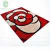100% polyester modern handmade shaggy carpet with flower pattern