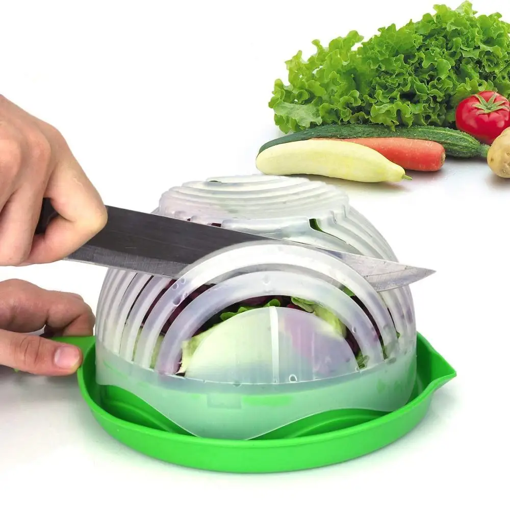 

Upgraded Easy Salad Maker Chopped Fruits And Vegetables Salad Making Machine Bowl Cutter, Green