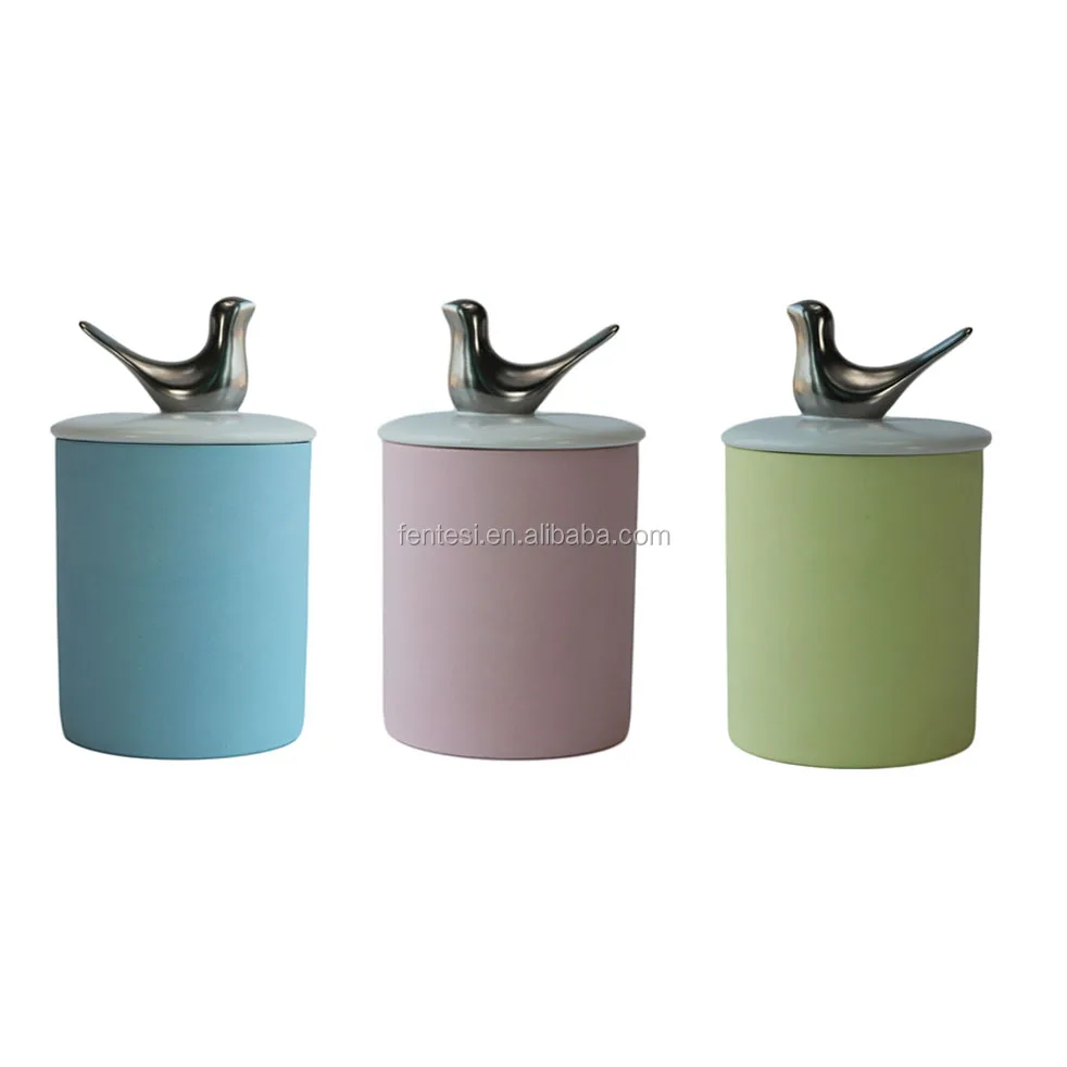 Various Style Recycled Black Ceramic Candle Jars With Lid For Candle