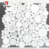 Cost Effective Circle Bubble Mosaic Tile Polished Stone Tiles With Mesh-Back Carrara White Italian For Hotel Project