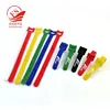 Custom logo printing colorful wire binding magic tape cable ties