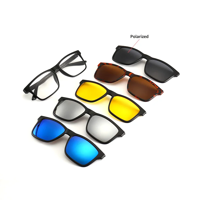 

2202A Superhot Eyewear Magnet Optical Frames with 5 Sunglass Clips Magnetic Clip on Glasses