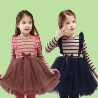 

Alibaba Store Beautiful Casual Chiffon Dress With Long Stripe For Girls