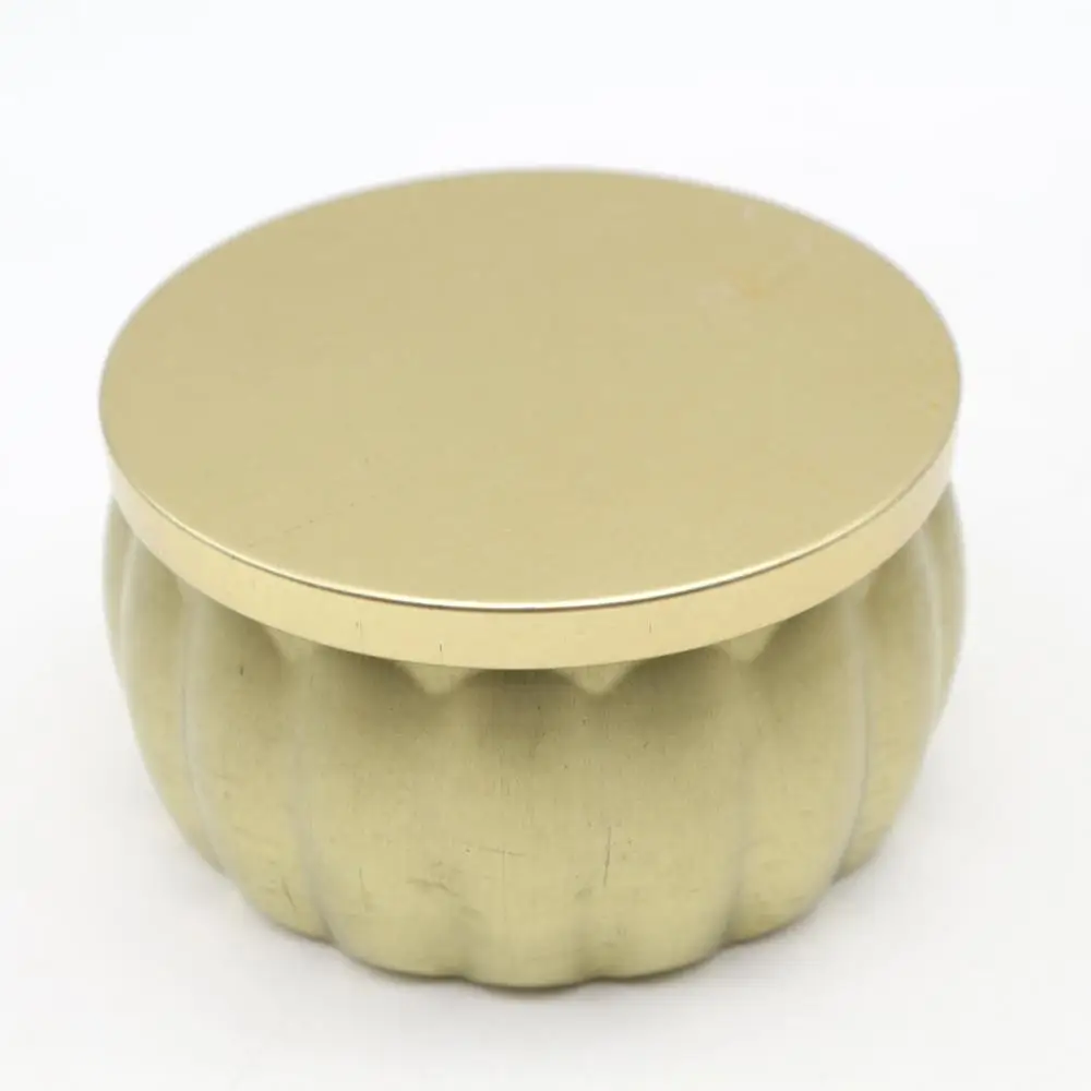 Custom Gold Color Pumpkin Shape Candle Tin Buy Decorative Candle Tins