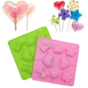 Love flower Lollypop Chocolate Mould DIY Silicone Lollipop Mold Ice Tray Mold