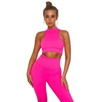 

Ptsports custom yoga wear high waist set women active wear set with zipper ladies sports wear