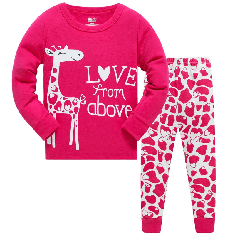 

Girls Pajamas Children Clothes Set Deer 100% Cotton Little Kids Pjs Sleepwear, Different colors are available