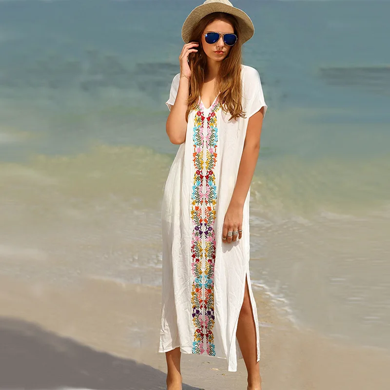 

2017 Walson Wholesale Clothes Turkey Cotton Robe Latest Casual Dress Designs Embroidered Dubai Kaftan Dresses, Many colors