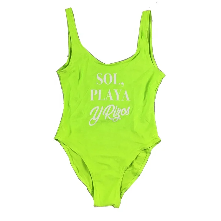 

Accepted 1 Piece Custom Letter Solid Color One Piece Swimsuit, As the picture