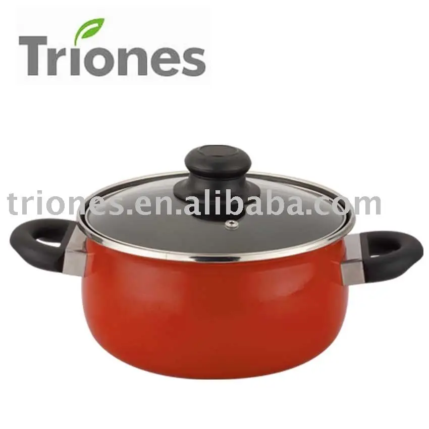 baja karbon non stick enamel  pot peralatan  masak  TR 