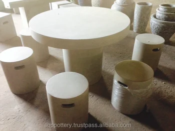 Light Cement Concrete Table Chair Set Gl Dining 6 Light Cement Concrete Table Chair Set