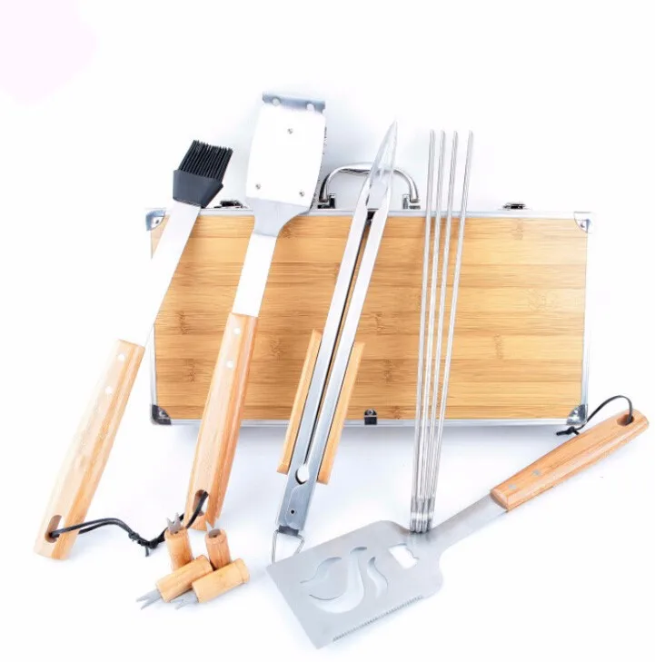 Outdoor Barbecue Set Bbq Tools With Wooden Handle Buy Wooden Handle