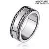 MECYLIFE Stainless Steel Ring Fashion Women's Wire Cable Ring