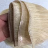 Double drawn blonde indian remy hair extension seamless hand tied skin pu weft