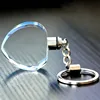 Valentine's day gifts blank led light 3d laser engraving crystal glass keychain